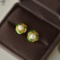 A Pair of Exquisite Sterling Silver-Gold Plated Inlaid Pearl Earrings