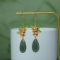 Exquisite Sterling Silver-Gold Plated Inlaid Hetian Jade Earrings