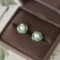 A Pair of Exquisite Sterling Silver Inlaid Pearl Earrings