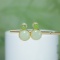 Exquisite Sterling Silver-Gold Plated Inlaid White Jade Earrings