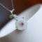 Exquisite Sterling Silver Inlaid White Jade Pendant