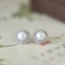 A Pair of Exquisite Sterling Silver Inlaid Pearl Earrings