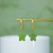 Exquisite Sterling Silver-Gold Plated Inlaid Jasper Earrings