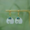 Exquisite Sterling Silver-Gold Plated Inlaid White Jade Earrings