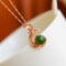 Exquisite Sterling Silver-Gold Plated Inlaid Jasper Pendant