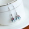 A Pair of Exquisite Sterling Silver Inlaid White Jade Earrings