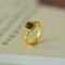 An Exquisite Sterling Silver-Gold Plated Inlaid Jasper Ring