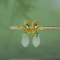 Exquisite Sterling Silver-Gold Plated Inlaid White Jade Earrings