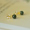 A Pair of Exquisite Sterling Silver-Gold Plated Inlaid Jasper Earrings