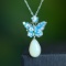 Exquisite Sterling Silver Inlaid White Jade Pendant