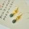 A Pair of Exquisite Sterling Silver-Gold Plated Inlaid Jasper Earrings