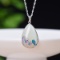 Exquisite Sterling Silver Inlaid White Jade Pendant