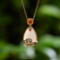 Exquisite Sterling Silver-Gold Plated Inlaid White Jade Pendant