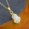 Exquisite Sterling Silver-Gold Plated Inlaid White Jade Pendant