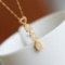 Exquisite Sterling Silver-Gold Plated Inlaid White Jade Pendant