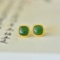A Pair of Exquisite Sterling Silver-Gold Plated Inlaid Jasper Earrings