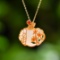 Exquisite Sterling Silver-Gold Plated Inlaid White Jade Pendant