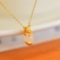 Exquisite Sterling Silver-Gold Plated Inlaid White Jade Pendant