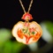 Exquisite Sterling Silver-Gold Plated Inlaid White Jade Pendant