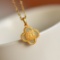 Exquisite Sterling Silver-Gold Plated Inlaid White Jade Pendant