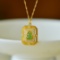 An Exquisite Sterling Silver-Gold Plated Inlaid Jasper Pendant