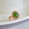 Exquisite Sterling Silver-Gold Plated Inlaid Jasper Ring