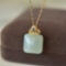 An Exquisite Sterling Silver-Gold Plated Inlaid  Jade Pendant