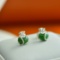 A Pair of Exquisite Sterling Silver Inlaid Jasper Earrings