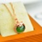 Exquisite Sterling Silver-Gold Plated Inlaid Jasper Pendant