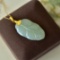 An Exquisite Sterling Silver-Gold Plated Inlaid Jade Pendant