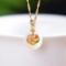 Exquisite Sterling Silver-Gold Plated Inlaid White Jade Pendant