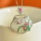 Exquisite Sterling Silver Inlaid White Jade Pendant