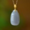 An Exquisite Sterling Silver-Gold Plated Inlaid  Jade Pendant