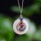 Exquisite Sterling Silver Inlaid White Jade Pendant
