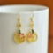 A Pair of Exquisite Sterling Silver-Gold Plated Inlaid White Jade Earrings