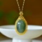 An Exquisite Sterling Silver-Gold Plated Inlaid Jasper Pendant