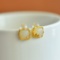 A Pair of Exquisite Sterling Silver-Gold Plated Inlaid White Jade Earrings
