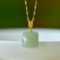 An Exquisite Sterling Silver-Gold Plated Inlaid Jade Pendant
