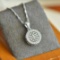 Exquisite Sterling Silver Inlaid White Jade Pendant