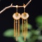 Exquisite Sterling Silver-Gold Plated Inlaid White Jade Earrings