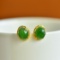 A Pair of Exquisite Sterling Silver-Gold Plated Inlaid Jasper Earrings