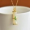 Exquisite Sterling Silver-Gold Plated Inlaid White Jade Pendant