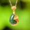 Exquisite Sterling Silver-Gold Plated Inlaid Jasper Pendant