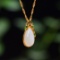 Exquisite Sterling Silver-Gold Plated Inlaid White Jade Pendant