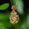 Exquisite Sterling Silver-Gold Plated Inlaid White Jade Pendant