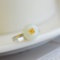 Exquisite Sterling Silver-Gold Plated Inlaid White Jade Ring