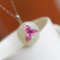 Exquisite Sterling Silver Inlaid White Jade Pendant
