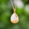 Exquisite Sterling Silver-Gold Plated Inlaid White Jade Pendant