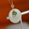 Exquisite Sterling Silver Inlaid White Jade Pendant