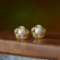 A Pair of Exquisite Sterling Silver-Gold Plated Inlaid Pearl Earrings